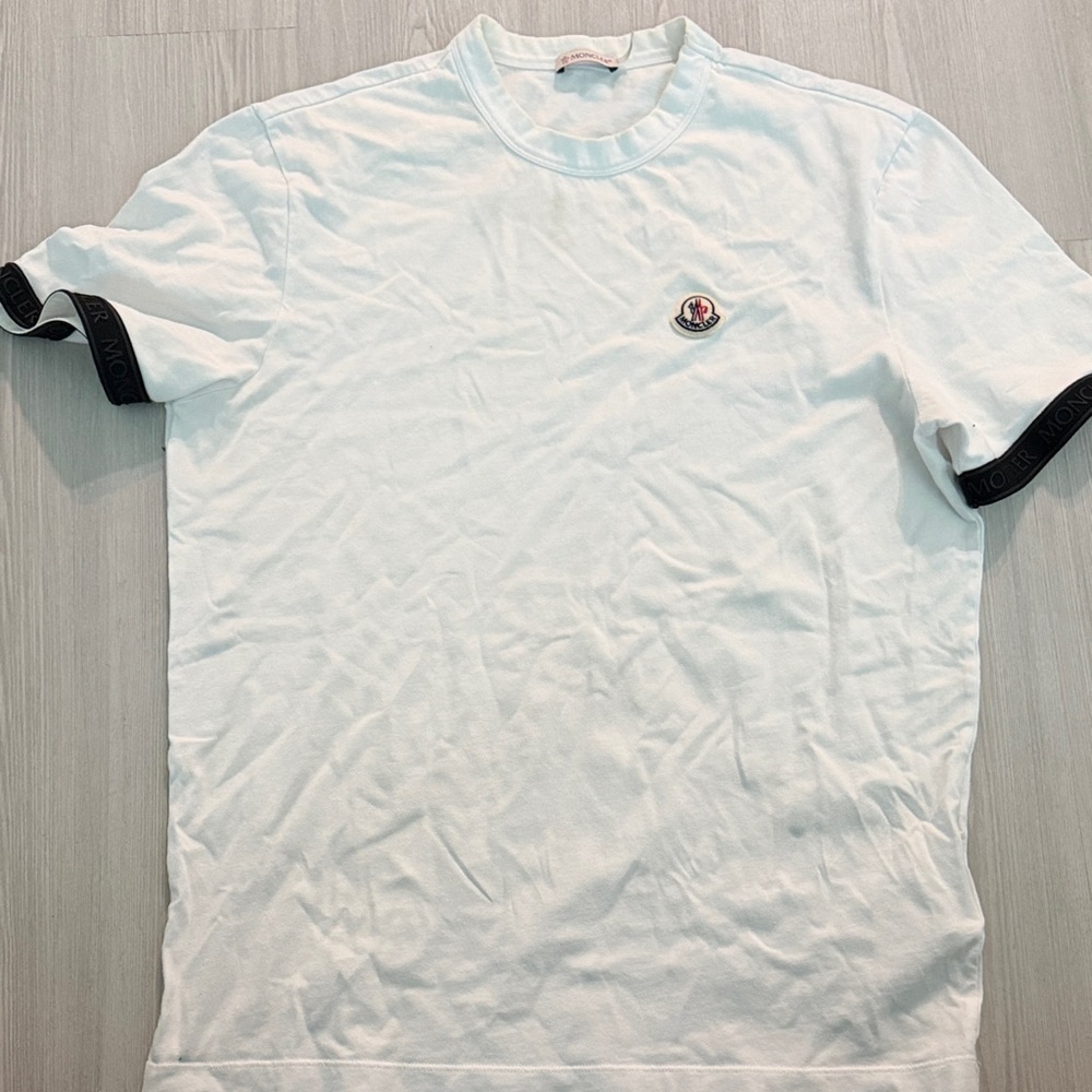 Moncler White Short Sleeve Men's Tee
